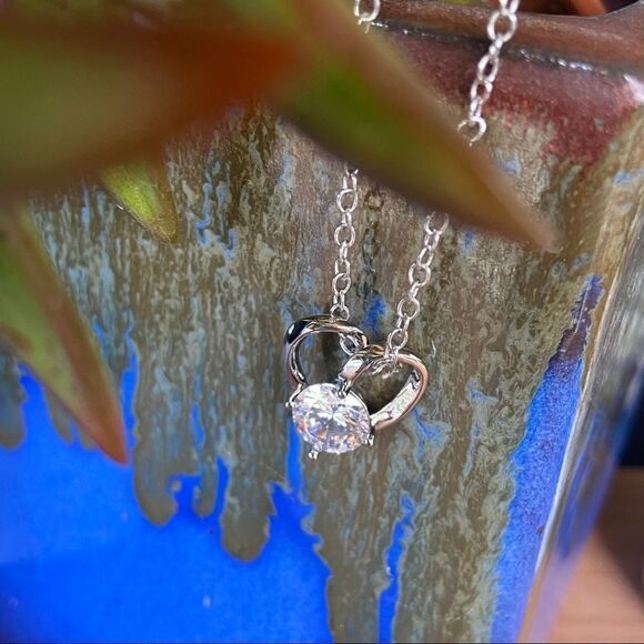 Swarovski Crystals Heart Silver Necklace - Picture 7 of 7